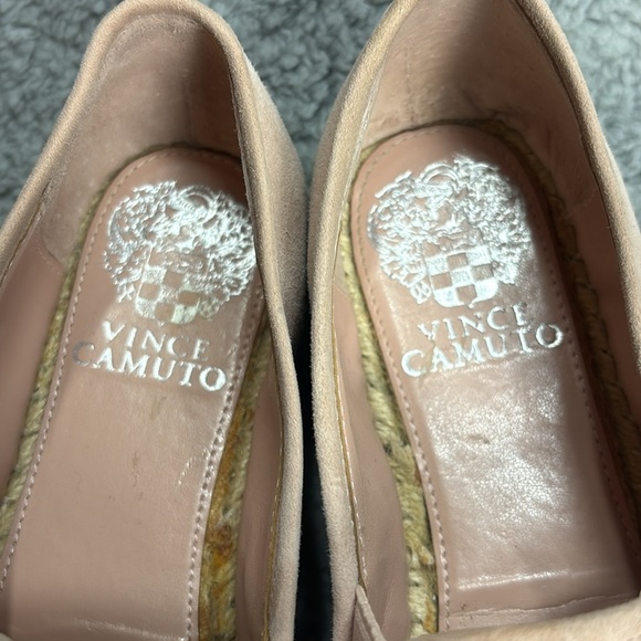 💚👖Vince Camuto Espadrilles 7.5 Loafers Slide On Suede Leather Soft Pale Pink - Picture 6 of 13
